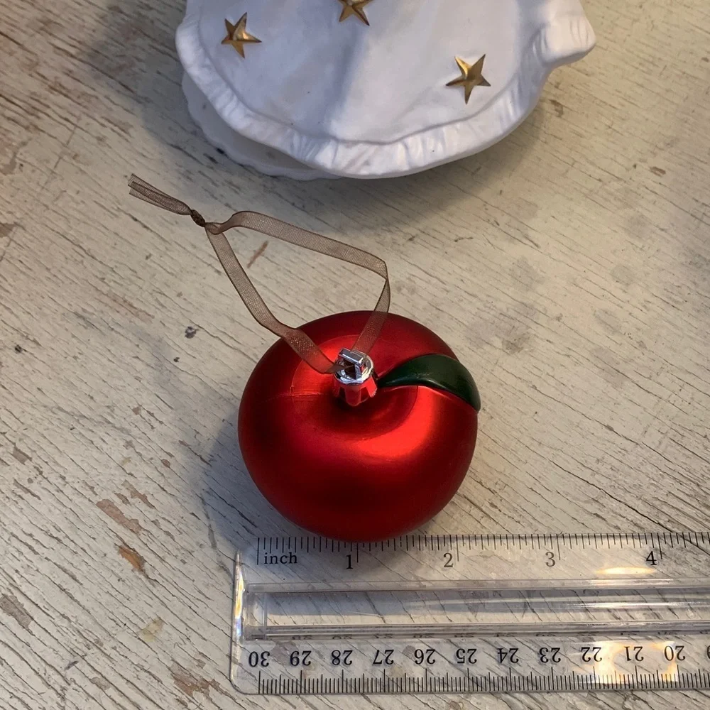4 pc 🍎 IKEA Apple Christmas ornaments decorations holiday decor red fruit new